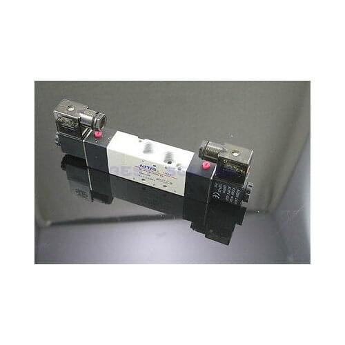 1x 5Port3Pos Midst Pressure Solenoid Valve 3/8" BSPT Coil Connector LED 12VDC QC