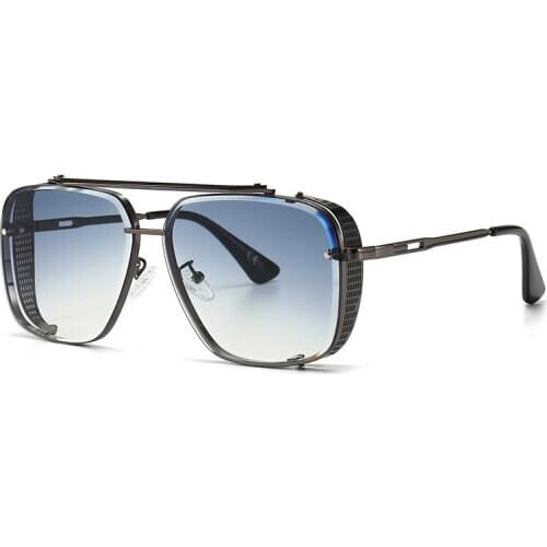 2020 Vintage Luxury Brand Designer Fashion Square Sunglasses Men Women Metal Goggle Gradient Driving Sun Glasses UV400 Shades