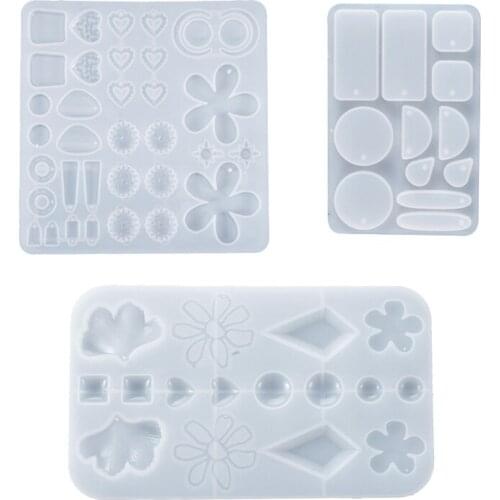 3Pcs Earring Pendant Creative Handmade Pendant Decoration Diy Crystal Epoxy Silicone Mold