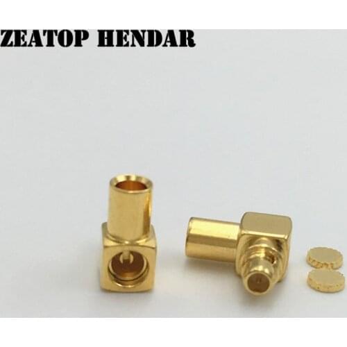 500Pcs Brass MMCX Male Pin Plug Soldering Adapter Right Angle for Semi-rigid Semi Rigid RG405 Cable 0.086" RF Coaxial Connector