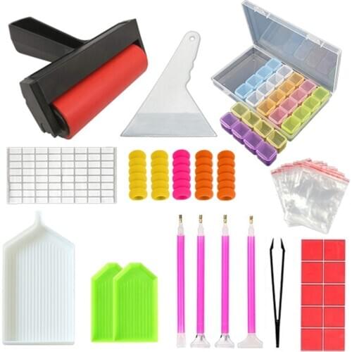 5D Diamond Painting Tools and Accessories Kits Roller pen Clay Tray stylo Diamond Embroidery Tray Box sets