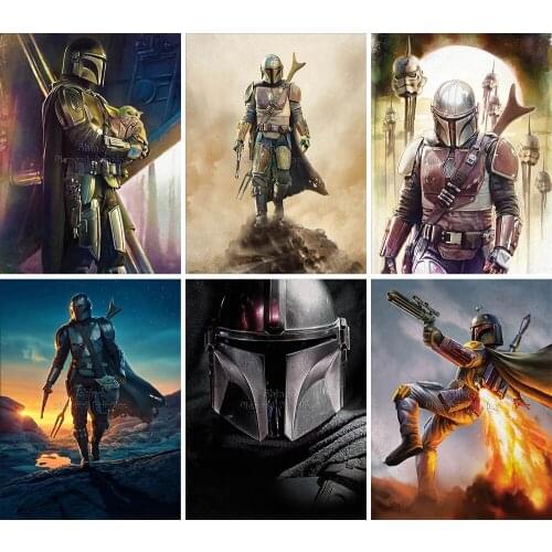 Diamond Painting Cartoon Star Wars Mandalorian 5D DIY Full Square Round Embroidery Mosaic Set Cross Stitch Home Decoration Art