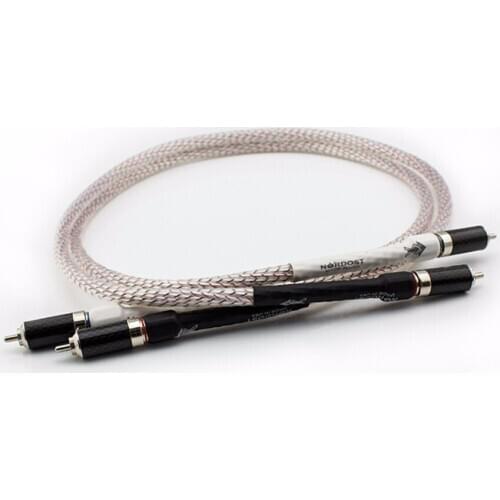 Valhalla gold-silver alloy audio RCA interconnect cable with Carbon fiber RCA plug