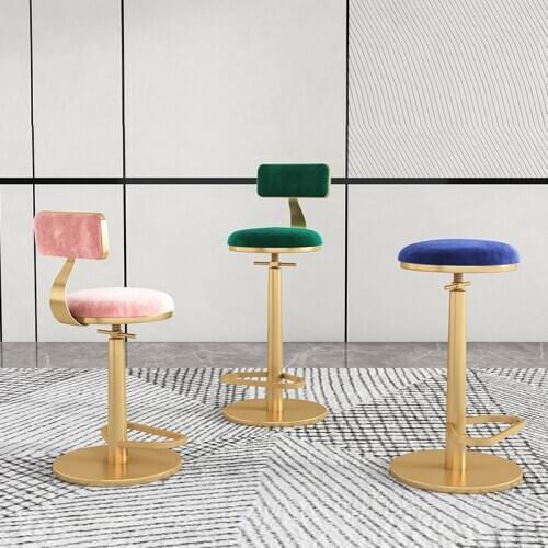 Bar furniture Barstools Nordic lift high Chairs lightluxury iron Spin backrest bar chair front desk counter stool Home furniture