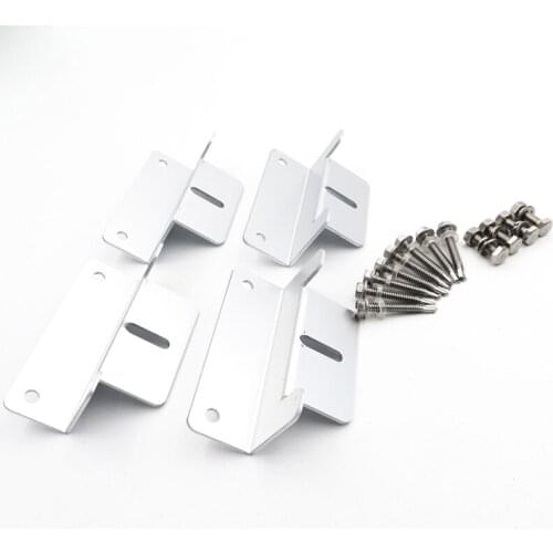 White Z Style Solar Panel Mounting Brackets Corrosion Resistant Clip Sets Roof Solar Panel Bracket Clamp Aluminum Alloy Support