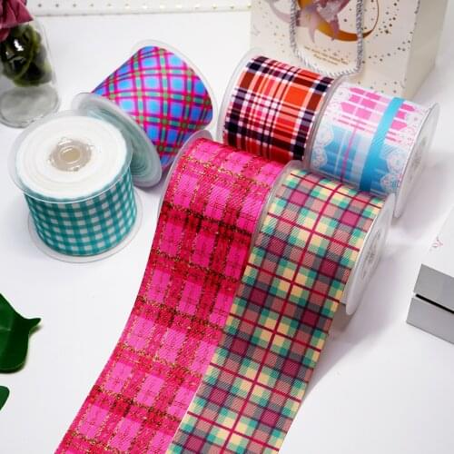 DIY Cartoon Stripes And Grids Printed Grosgrain Ribbon For Craft Supplies Sewing Accessories 5 Yards. 16656