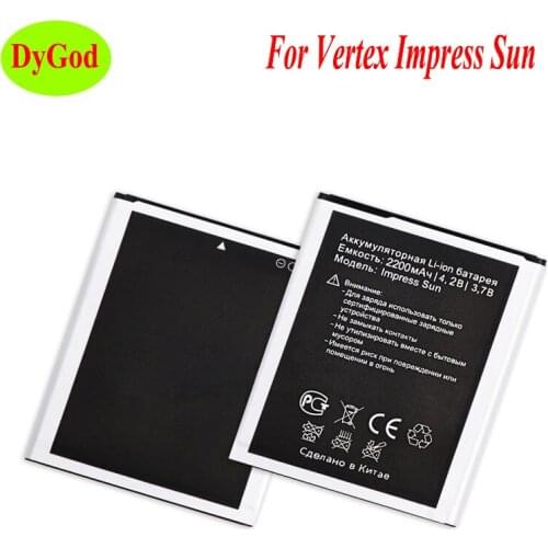 DyGod 2200mAh for Impress Sun Battery Replacement For Vertex Impress Sun Batteries Bateria Smart Phone