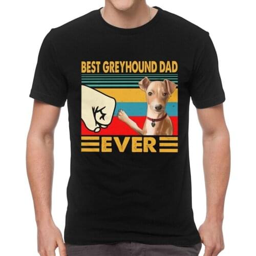 Greyhound Dad Fathers Day Gift T-shirt Mens Novelty T Shirt Short Sleeve Cotton Whippet Sighthound Dog Lover Tshirt Tees Tops