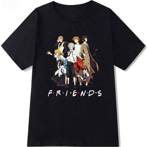 Casual Anime T-shirt Bungo Stray Dogs Print Summer Clothes T Shirt Fashion Tshirt Hip Hop Top Tees Male
