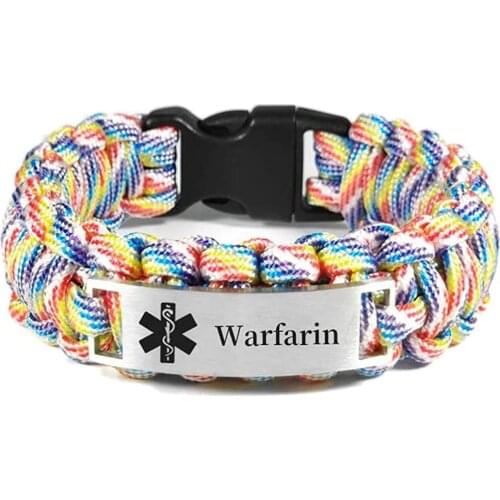 Customized Medical Alert Bracelet for Men Paracord Rope Sos Emergency Cuff Bracelets for Health Alert Medical ID,Free Engraving