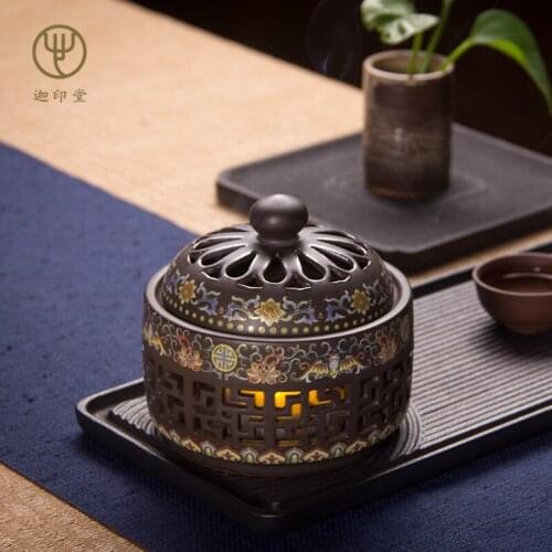 Ceramics Chinese Incense Burner Luxury Vaporizer Smoke Fountain Aroma Diffuser Incense Burner Bruleur Bougie Home Decor DB60XX