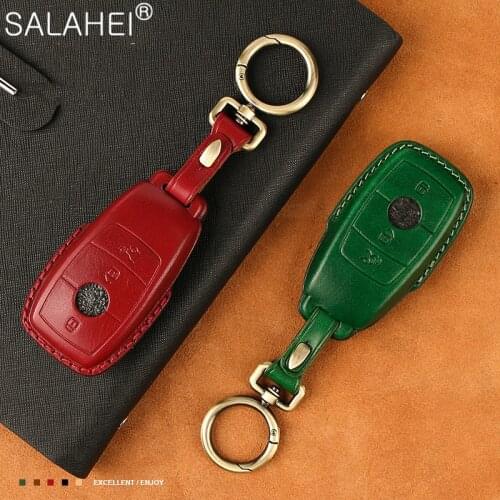 Leather Car Key Cover Case Shell For Mercedes Benz E Class W213 W205 2018 E200 E260 E300 E320 S Class C200L E300L S320 GLC CLA