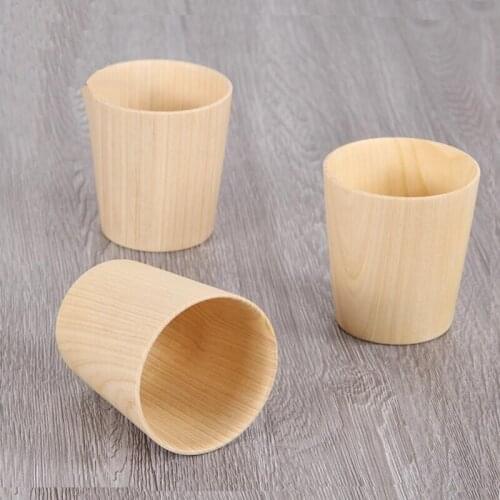Creative Handmade Wooden Milk Coffee Cup Large Capacity Drinking Tea Heat Insulation Wooden Cup