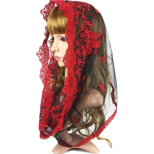 Embroidery Style Infinity Lace Veil ,Chapel Lace Scarf ,Head Covering for Church