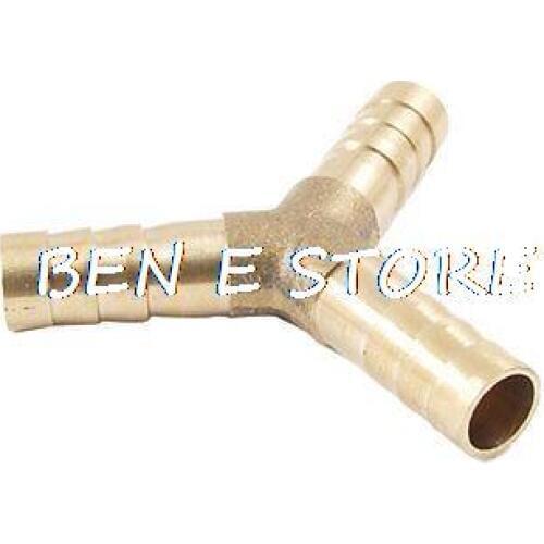 Brass Air Gas Fuel Y Hose Fitting Barb Connector Adapter