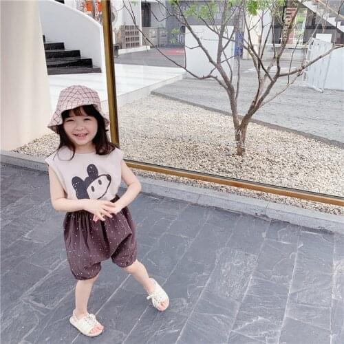 Summer New Baby Boys Girls Cartoon Clothes Fashion Cotton Sleeveless Vest T-shirt Clothing Kid Cute Round Neck Shirt Tops