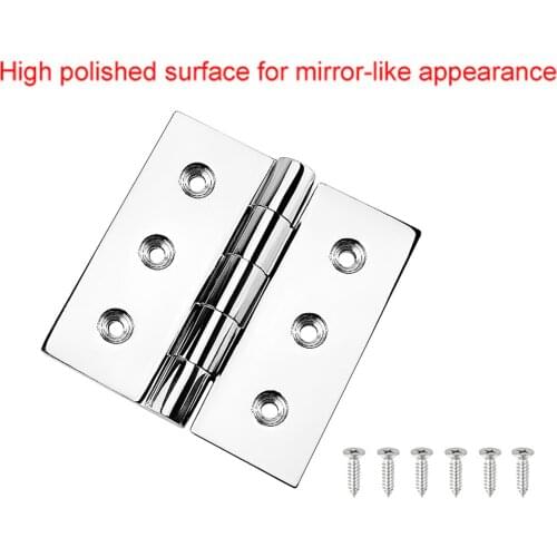 Casting Solid Stainless Steel Mirror-Like Door Boat Butt Hinge 4x4" Heavy Duty, Rust Resistant