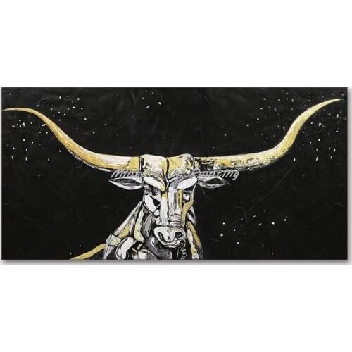 Mintura Wall Picture for Living Room Oil Paintings on Canva Hand Painted A Mighty Bull Home Decor Hotel Decor Wall Art No Framed