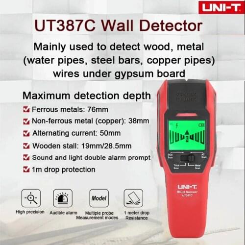 UNI-T Wall Scanner Detector LCD Electric Wire Metal Object Wooden Beams Wood Water Pipe/Rebar/Copper Pipe/Live Wire Detecto