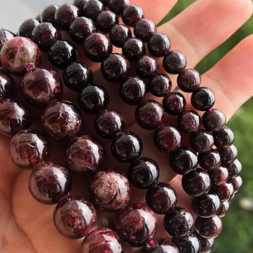 Natural Gem Dark Red High Quality Garnet Stone Beads Round Loose Beads For Jewelry Making DIY Bracelet Accessories 4 6 8 10 12mm