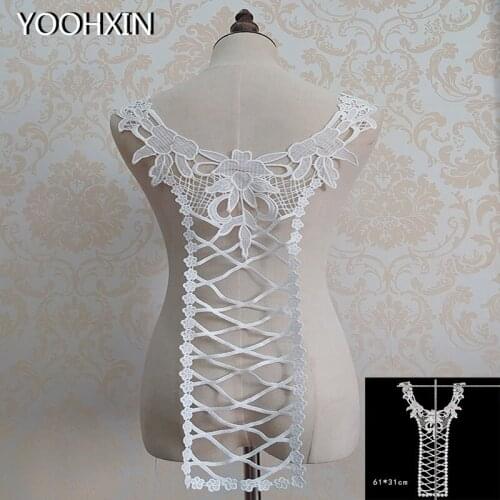 NEW hollow embroidery flower lace collar Fabric Sewing Applique DIY guipure ribbon trim neckline dress cloth wedding decor