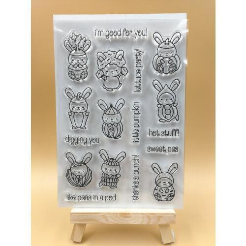 Vegetable rabbit Transparent Clear Silicone Stamp/seal for DIY Scrapbooking/ Album Decorative Clear Stamp Sheets