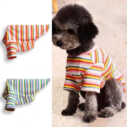 Pet Shirt Thin Breathable Two-legged Pet Striped T-shirt for Small Dog Pet Products Supplies Sets