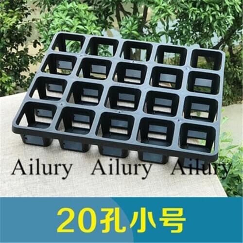 Plastic flowerpot tray, fleshy and thickened, small black square, finishing and transporting bracket, plant leaf inserting seed