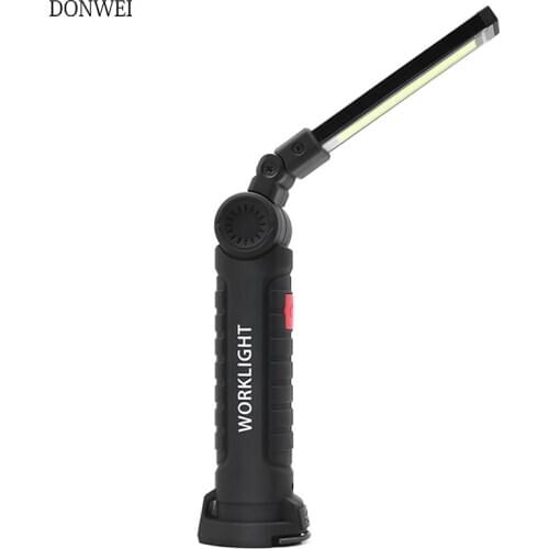 Portable Rechargeable 5 Mode flexible COB Work Lights Ultra Bright LED Flashlight Torch Inspection Lamp for Car Repair Camping