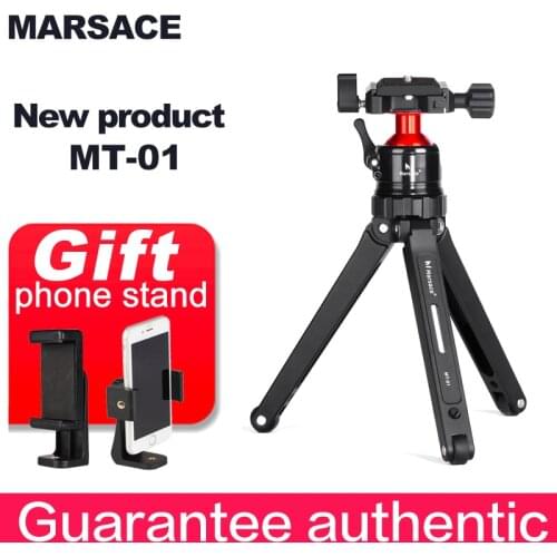 Marsace MT-01 Portable Foldable Ultra Aluminum alloy Tripod Compact Desktop Macro Mini Tripod Kit with Ball Head for Canon Nikon