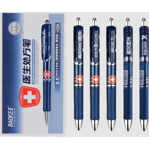 1-Piece Retractable Gel Ink Pens 0.5mm Bullet Tip Blue-black Ink Doctor Prescription Gel Pen Writing Stationery