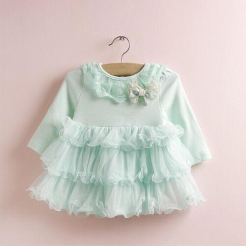 Girls wedding dress baby girls christening cake dresses for party kids baby girls birthday layered dress 0-2T blue yellow