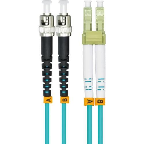 Indoor Armored 10 Meters LC-ST Duplex 10 Gigabit 50/125 Multi-mode Fiber Optical Cable OM3 Aqua 10GB LC to ST Patch Cord Jumper