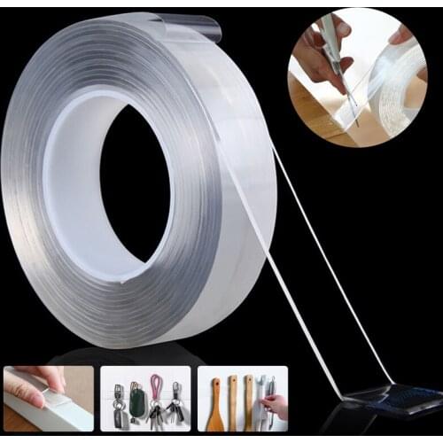 Magic Household Transparent Nano Tape Washable Reusable Double-Sided Tape Adhesive Nano-No Trace Paste Removable Glue Cleanable