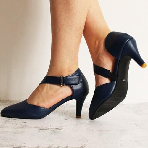 Autumn Hollow Coarse Sandals High-heeled Shallow Mouth Pointed Pumps Shoes Women Female Sexy High Heels Large Size Mujer