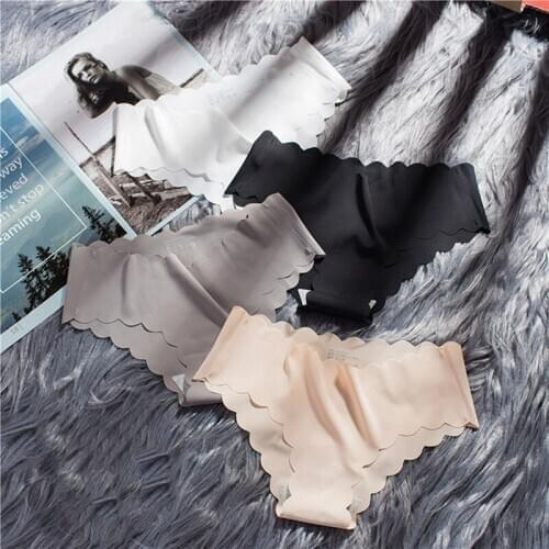 Spring Women Fashion Skin White Cotton Middle Waist Seamless Panties Underwear Lingerie Women Briefs Underpants M L XL