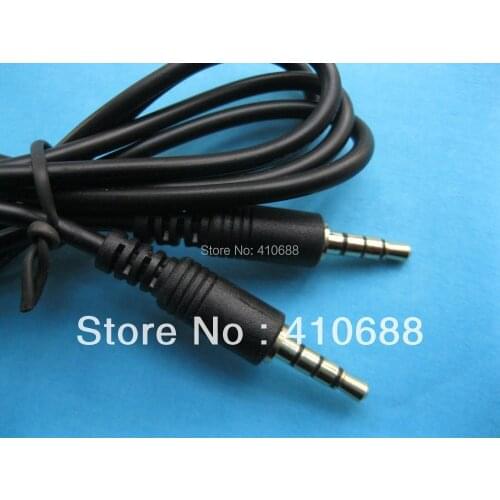 120 Pcs Per Lot Gold Plated 3.5mm 4 Pole Plug Male to Male Audio Cable 3.5mm-4P 1m HOT Sale HIGH Quality