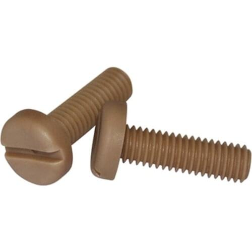 2pcs M6 PEEK Slotted round head screw one word pan headed high temperature corrosion resistance high strength bolt 6mm-45mm long