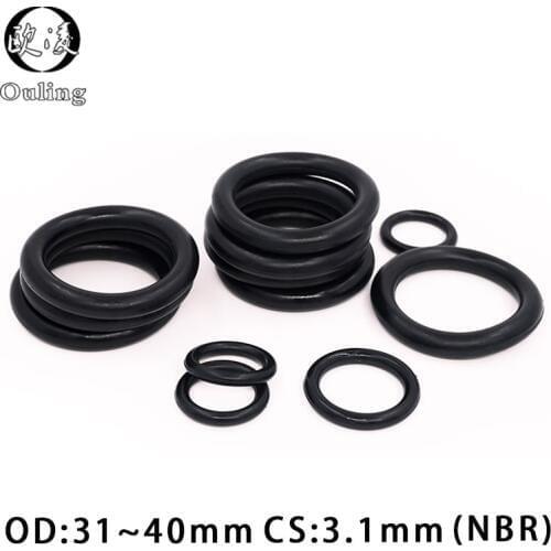 20PCS/lot Rubber Ring NBR Sealing O-Ring CS3.1mm OD31/32/33/34/35/36/37/38/39/40mm O Ring Seal Nitrile Gasket Rings Washer