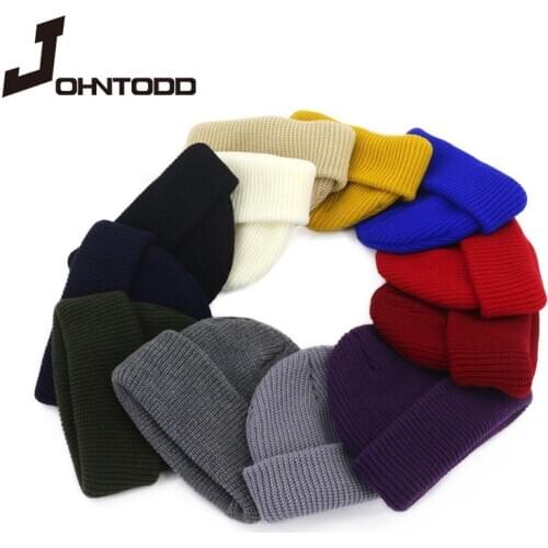 2020 winter warm solid color casual hip-hop fashion short-line hat adult male beanie ladies knitted edamame elastic hat unisex