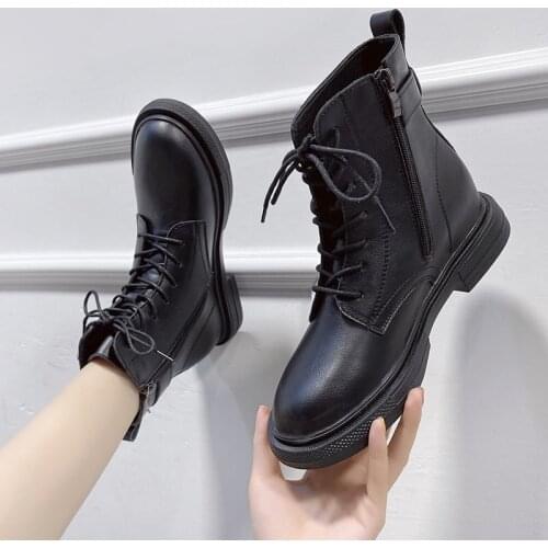 2021 Short Boots British Style Increased Side Zipper Martin Boots Autumn Breathable Motorcycle Boots Thin Boots Womens Boots