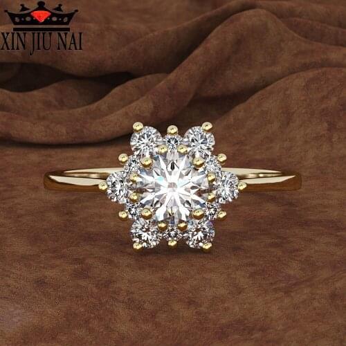 3 Colors New Snowflake Flower Fashion Zircon Rings For Women Valentines Day Gift Engagement Party Wedding Drop Shipping Jewelry