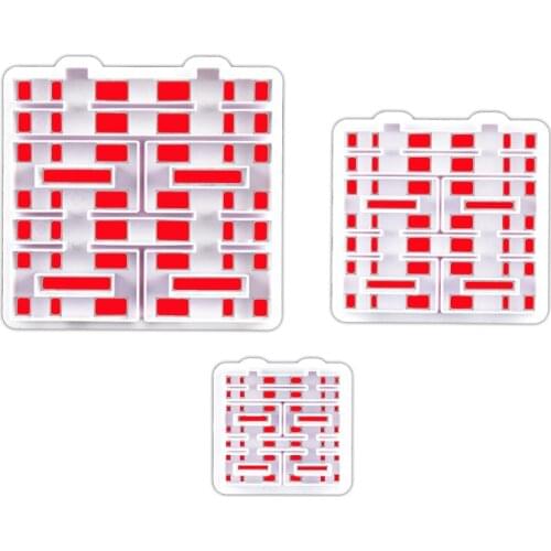 3pcs Happy Chinese Festival Letter Xi Cookie Cutter Plastic Biscuit Knife Fruit Cake Kitchen Tools Mold Embossing Printing