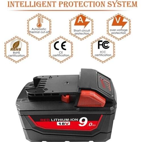 New Milwaukee 48-11-1852 M18 XC 9.0 Ah Capacity Battery 18V Power Tools Rechargeable Li-ion Battery 48-11-1815 48-11-1850 L50