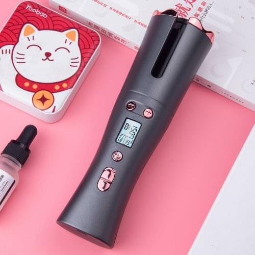 USB Rechargeable Automatic Hair Curler Cordless Curling Iron Curls Waves Electric Ceramic Rotating Air Spin for Hair Types tool