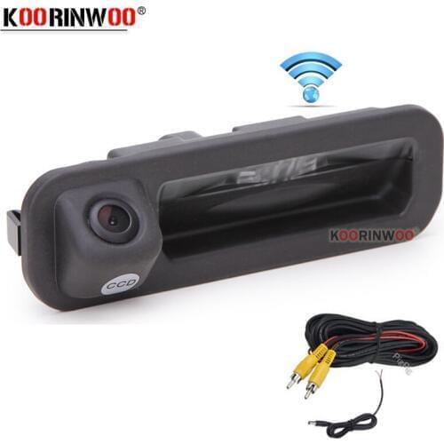 Koorinwoo Wireless HD Special Car Rear View Camera Button Parking For Ford/Focus 3 Sedan 2012 2013 3 Trunk Handle Camera Color