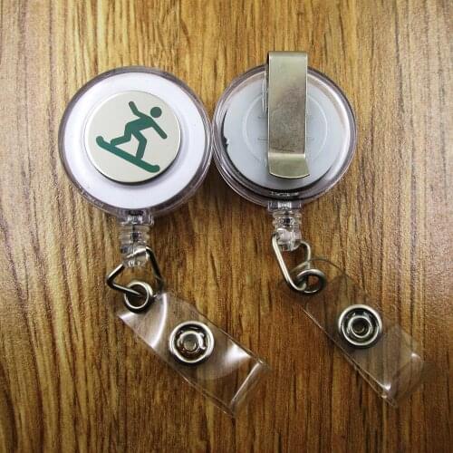 Snowboarder ID Badge Reel gift for him/her friend family retractable recoil id badge holder work fun