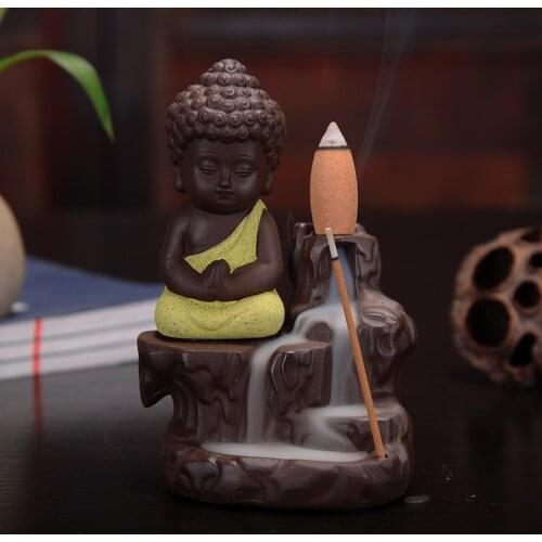 Incense Or Burner Creative Home Decor The Little Monk Censer Backflow Small Buddha Incense Burner Furnishing Office Decoration
