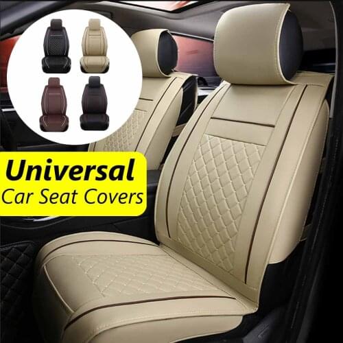 New PU Leather Front Car Seat Covers Fashion Style High Back Bucket Car Seat Cover Auto Interior Car Seat Protector