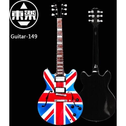 Wooden Handcrafted Miniature Guitar Model guitar-149 Guitar Display with Case and Stand (Not Actual Guitar! for Display Only!)